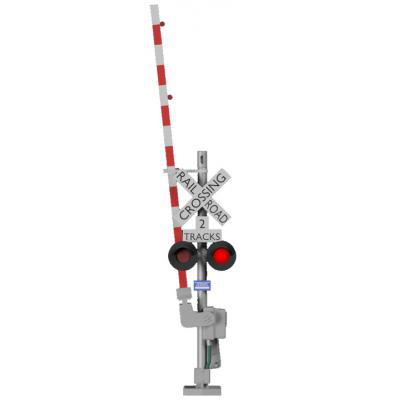 Dual grade crossing signals with gates (HO scale)