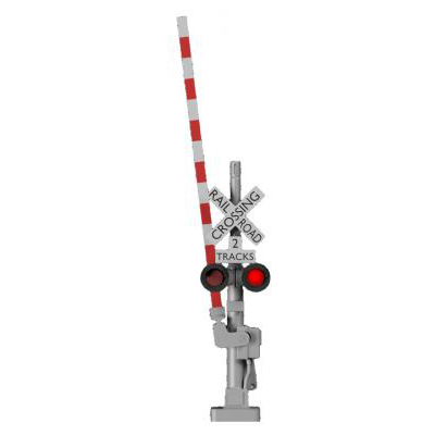 Dual grade crossing signals with gates (N scale)